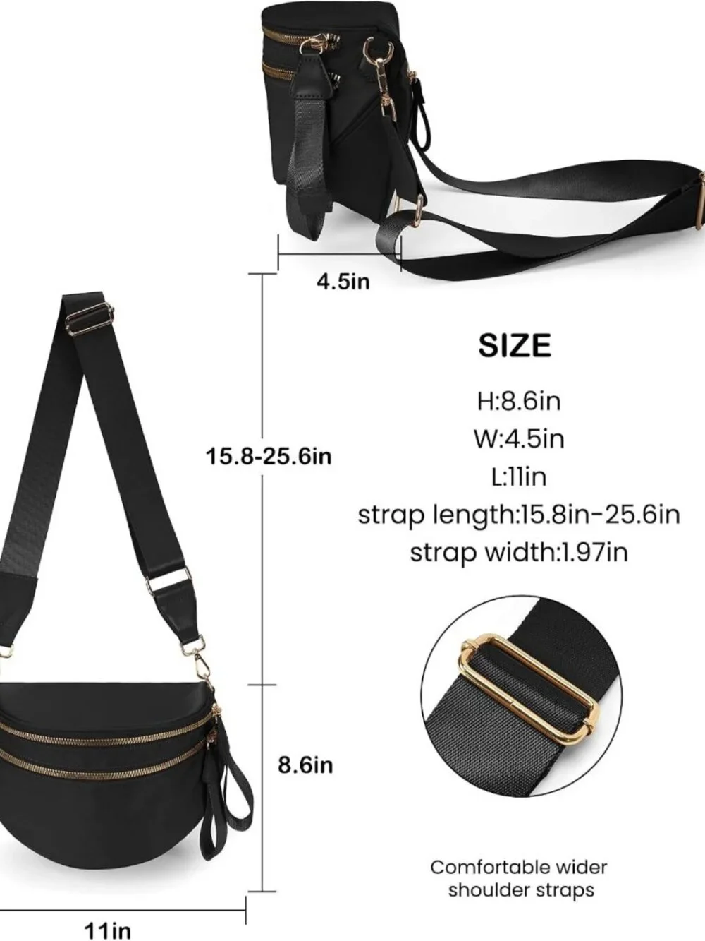 Trendy Spacious Nylon Crossbody Bum Bag | Stylish Handbag & Wallet for Women